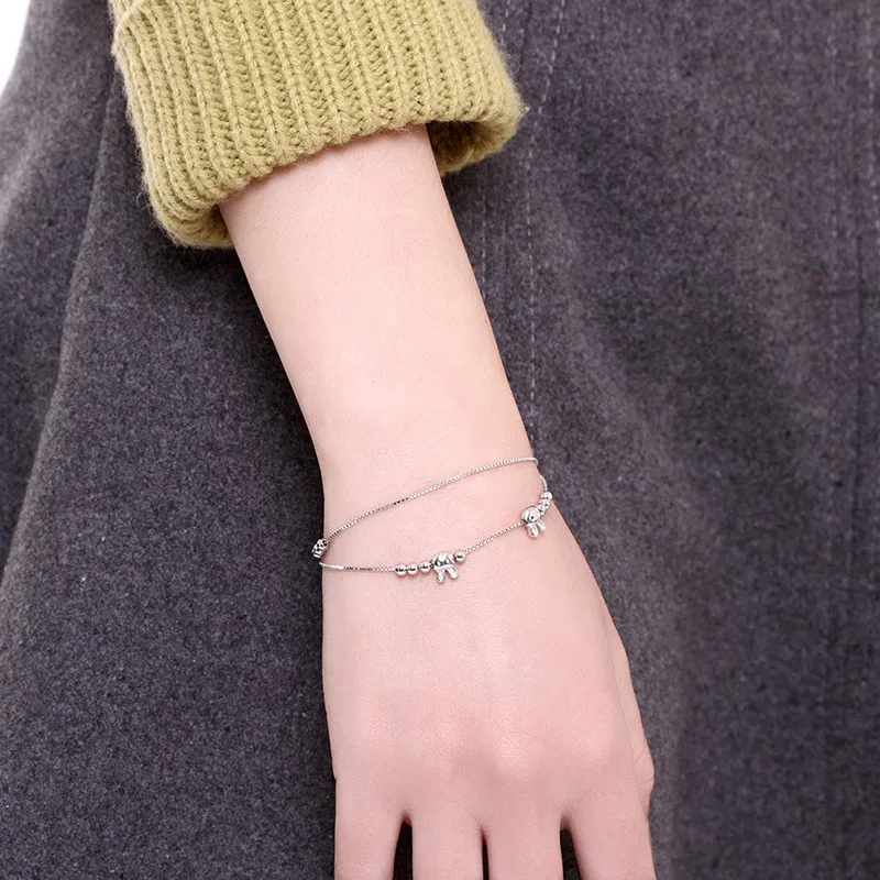 TengMaxi wholesale 925 Sterling Silver Rabbit Bracelet for Party fashion jewelry Bangle Animal Exquisite Women | Украшения и