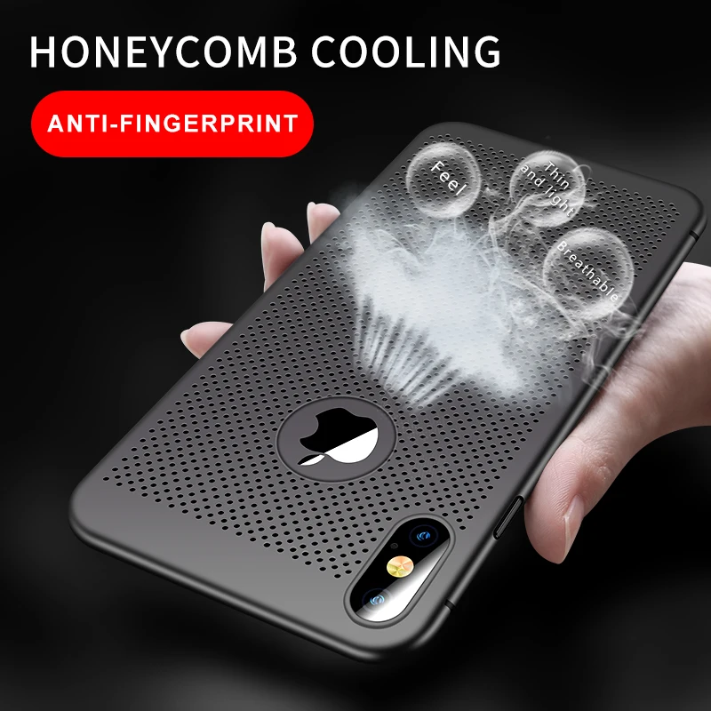 iHaitun Luxury Case For iPhone 11 Pro Max Cases Hollow Heat Dissipation Back Cover XS MAX XR X 10 7 8 Plus Hard PC | Мобильные