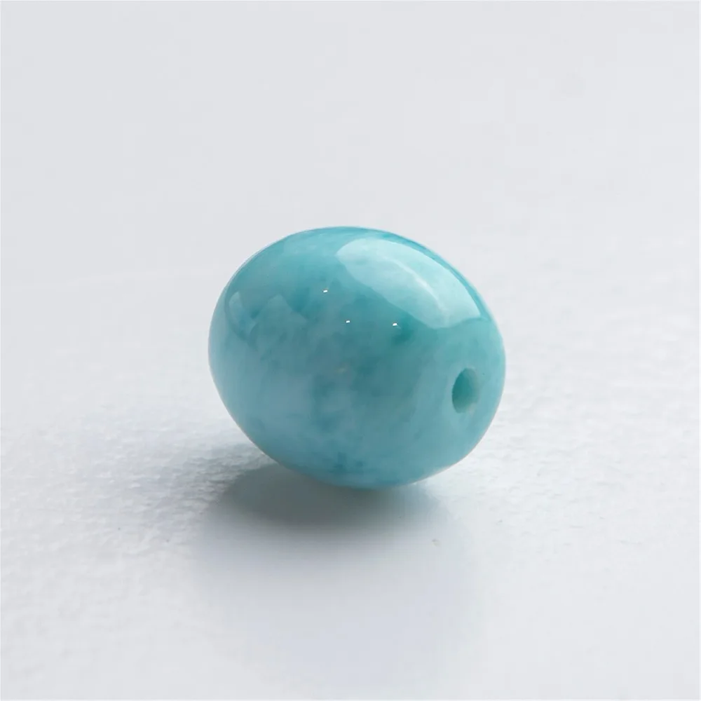Natural Blue Larimar Gems Crystal Barrel Shape Round Beads Charm Pendant Necklace For Women Female | Украшения и аксессуары