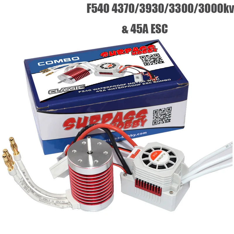 

Platinum Waterproof F540 3930KV 4370KV Brushless Motor with 45A ESC RC Car Part Kit for 1/10 1/12 RC Car Truck Model Toys