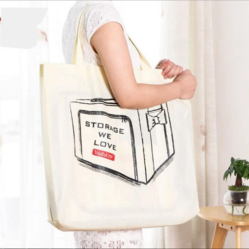 2016 большие многоразовые сумка большая складная парусина хлопок ecobag Творческий