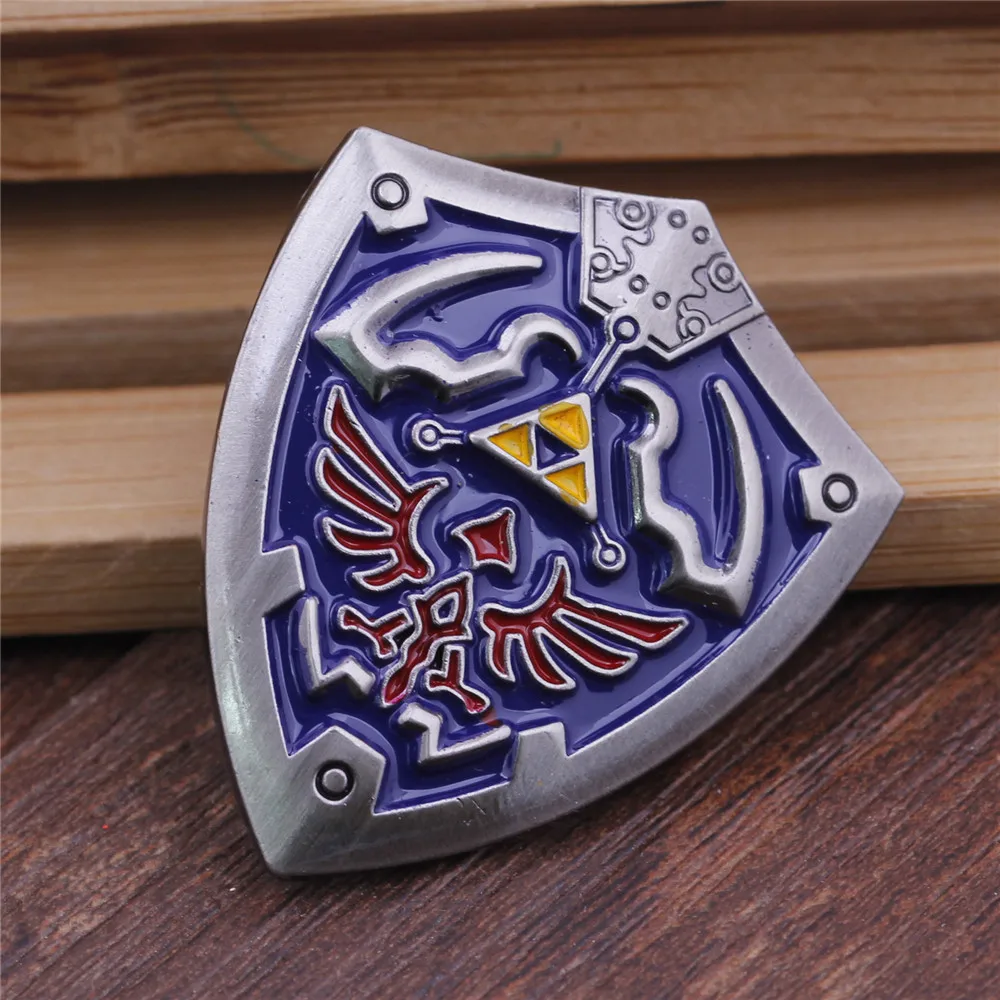 Легенда о Зельде щит значок брошь 2 вида цветов аниме мультфильм крутой медаль