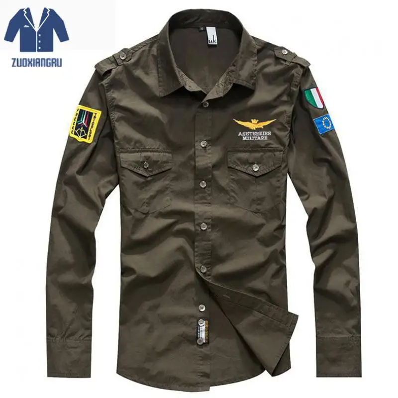Весенняя и осенняя мужская блузка ВВС один полет с длинным рукавом армейская