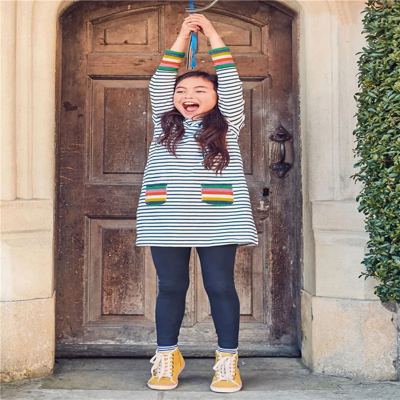 

White navy striped baby girls new designed long sleeves dresses kids hot selling spring autumn clothes top quality girls dress