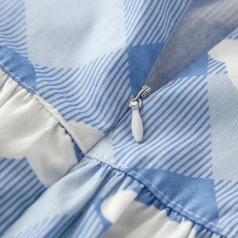 Malayu/платье для маленьких девочек летнее Хлопковое платье в клетку с рисунком