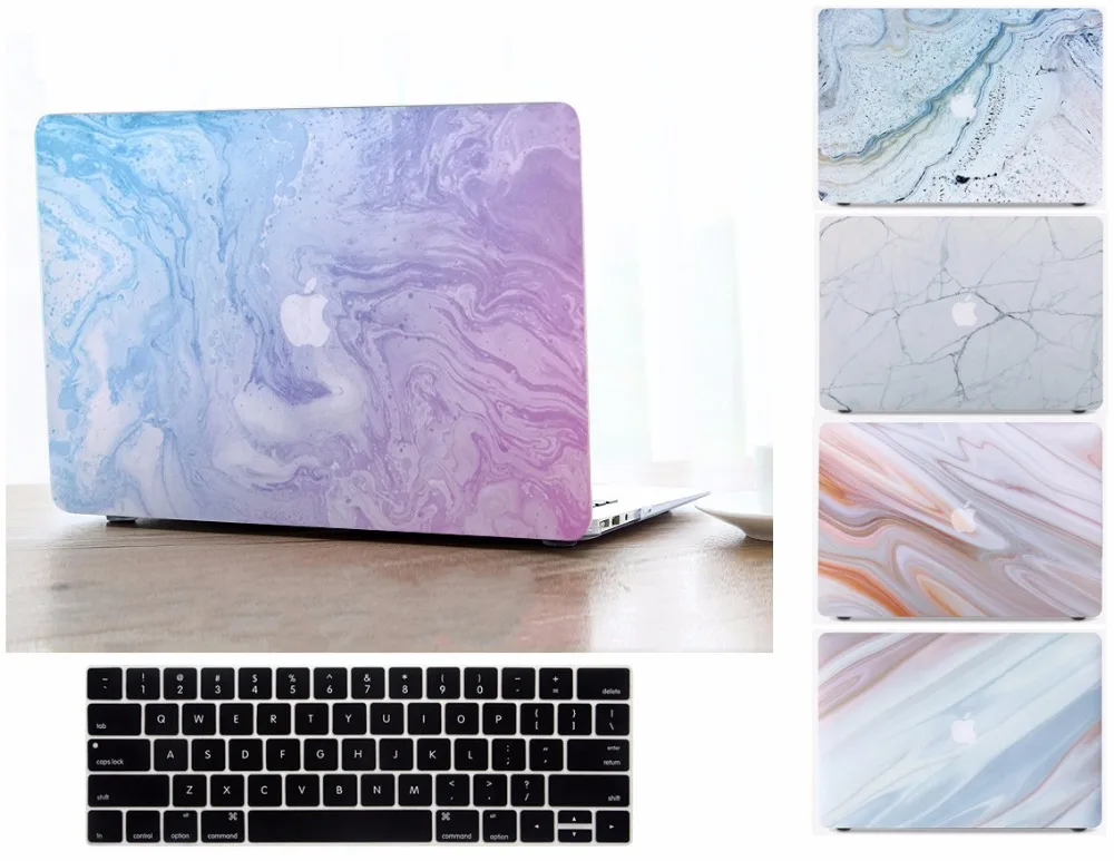 Твердый чехол с мраморным рисунком Модный для клавиатуры набор Apple Macbook Air Pro Retina