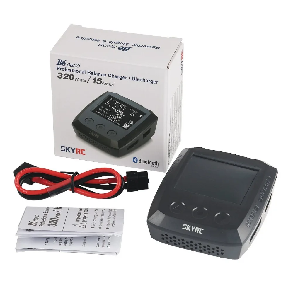 SKYRC B6 Nano DC зарядное устройство 320 Вт 15A Bluetooth микро Смарт с адаптером xt60 для Li-Po Li-Hv