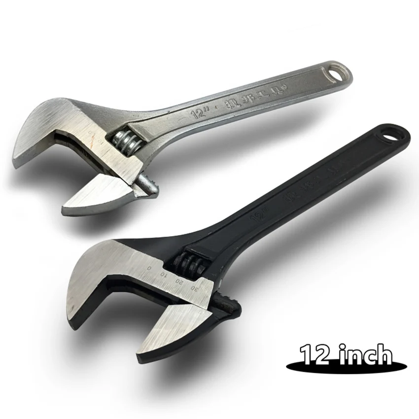 

6/8/10/12 inch metric black or white wrench open end spanner adjustable repair multi-functional tools high-carbon steel wrenchs