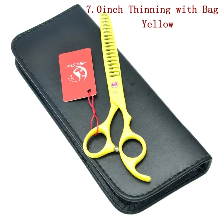HB0031Yellow add bag Meisha 7," профессиональные ножницы для домашних животных Япония 440c стальные ножницы для собак филировочные ножницы для кошек ножницы для стрижки волос Tesoura HB0031 - Цвет: HB0031Yellow add bag