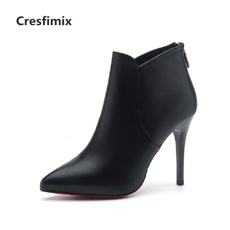 Cresfimix/женские модные удобные ботинки на высоком каблуке шпильке женские милые