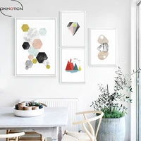 okhotcn modern fresh style poster art canvas pictures painting abstract geometry colors nursery wall picture modern printing