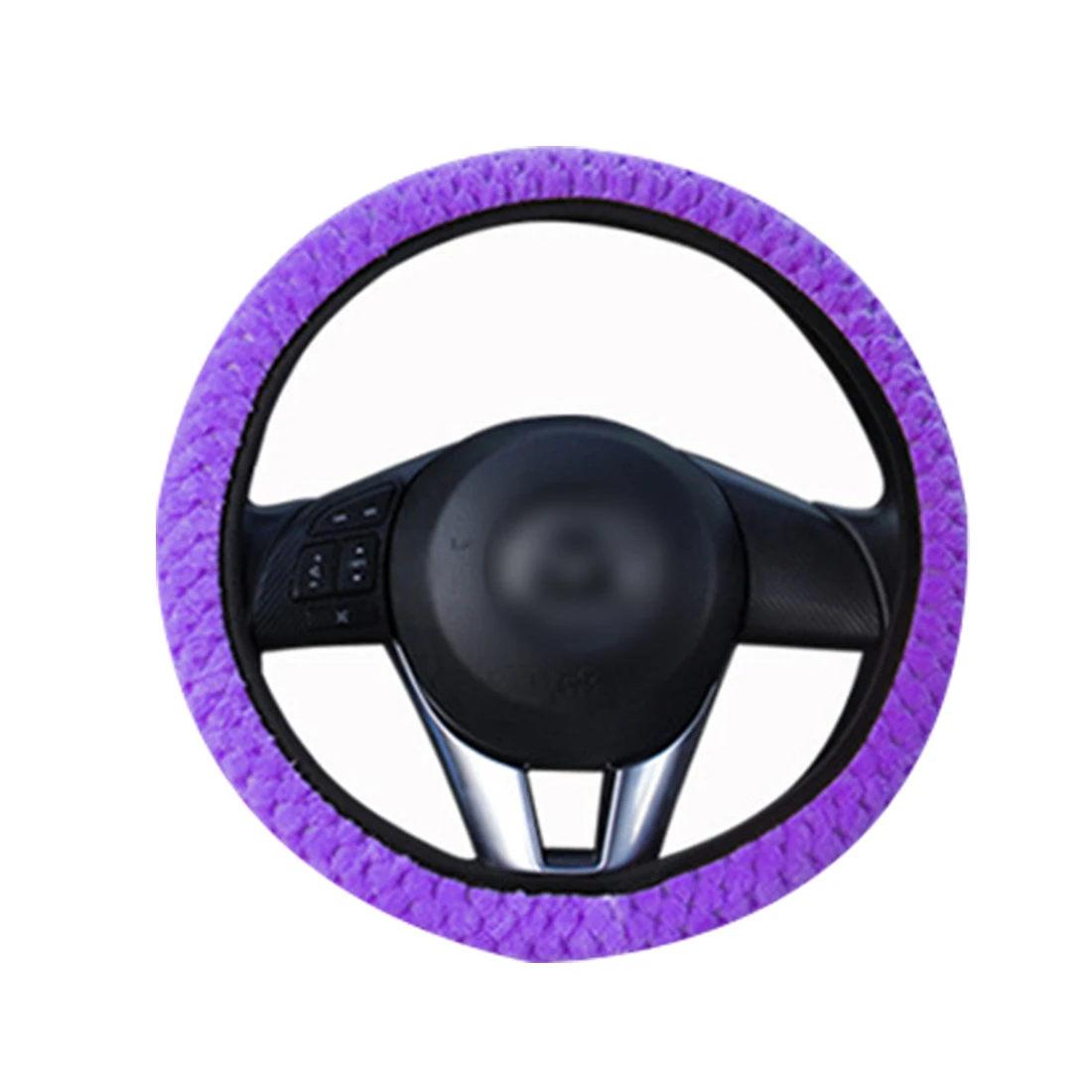 Purple Dewtreetali жемчужный бархатный зимний чехол рулевого колеса автомобиля Универсальный Мягкий Теплый Плюшевые покрывала для рулевого управления Женский интерьер автомобиля - Название цвета: Purple