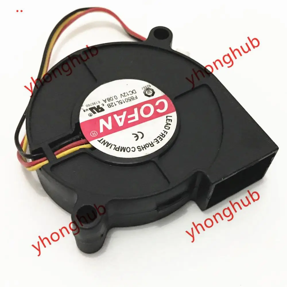 COFAN FB5015L12B DC 12V 0.08A 50x50x15 мм 3 сервера провода центробежный воздухонагнетатель