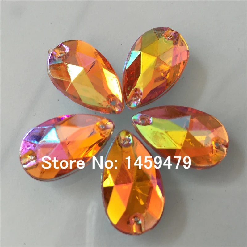 Оптовая продажа DIY шарики для одежды аксессуары Стразы 40pcs18x11mm капли слез из камня