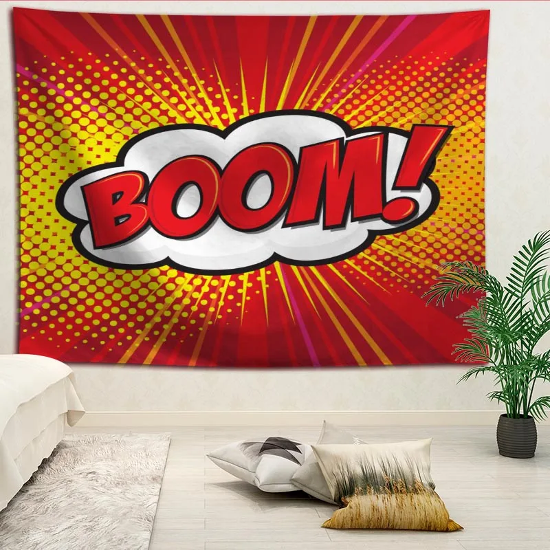 

Hot Selling Custom Pop art comic Wall Tapestry Home Decorations Wall Hanging Tapestries For Living Room Bedroom More size