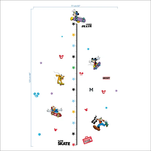 Микки Маус Дональд Дак высота измерительная наклейка настенные стикеры для детей Для мальчиков Таблица роста ребенка линейка Декор