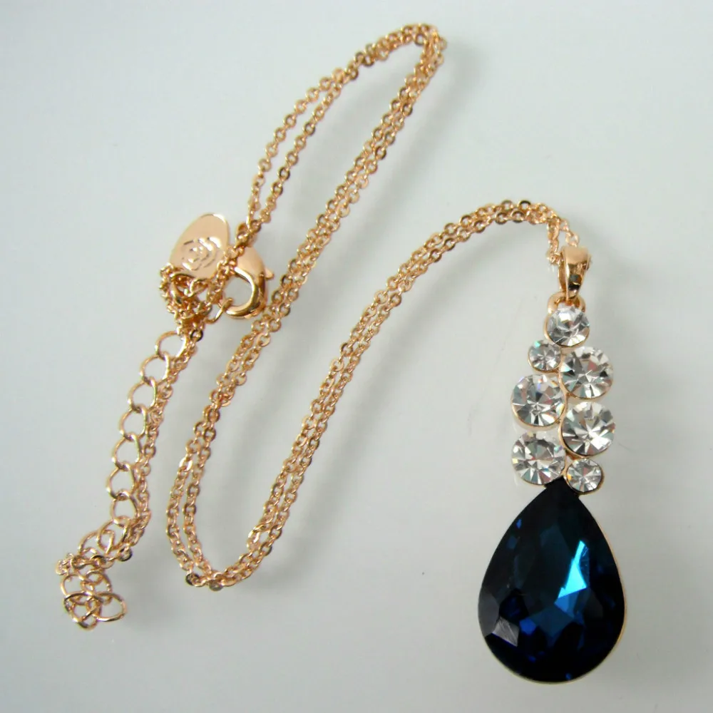 Навачи капли воды синий зеленый кристалл кубический циркон желтый GP кулон серьги