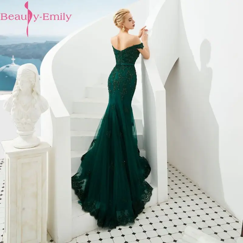 Женское вечернее платье до пола Beauty Emily Элегантное Длинное Платье с зелеными