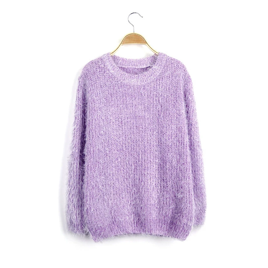 Осень 2019 свитер с длинным рукавом и круглым вырезом женские свитера пуловеры