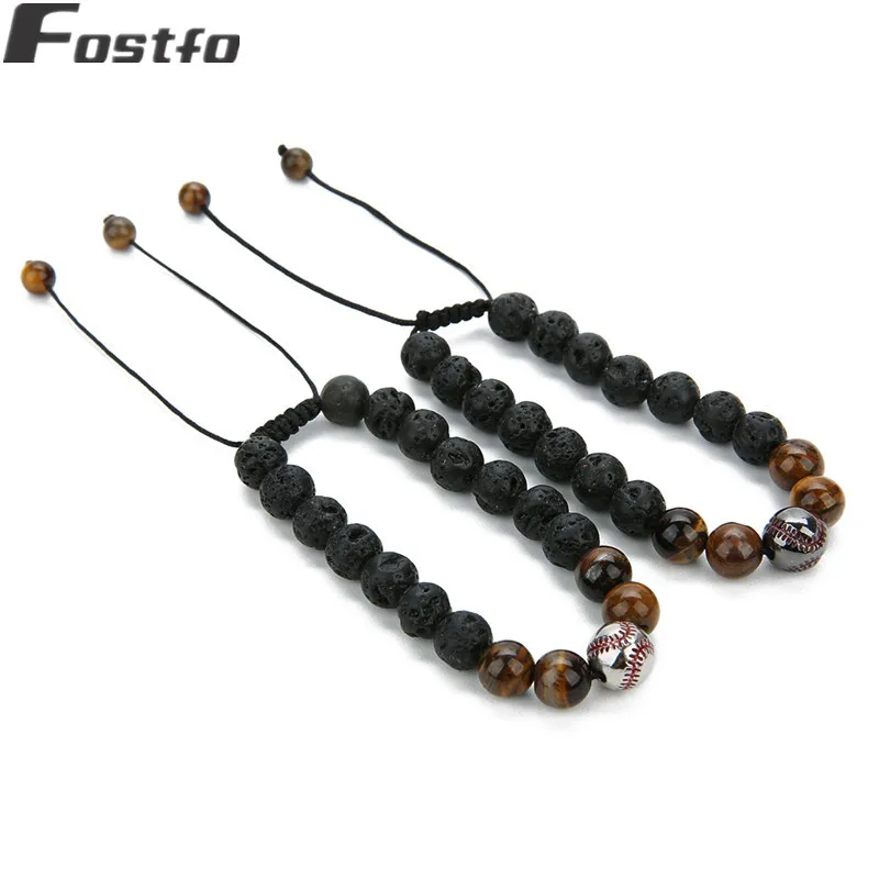 Модный браслет для мужчин и женщин из лавового камня тигровых глаз | Украшения