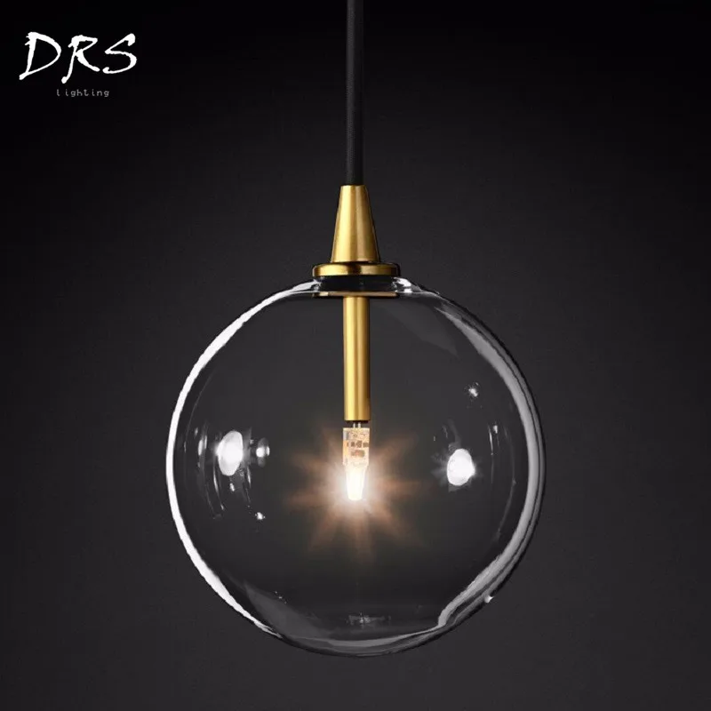 

Nordic Designers Clear Glass Pendant Lamp Globe Led G4 Lustre Luminaires Pendant Lights Simple Nordic Hanging Lamp Dining Room