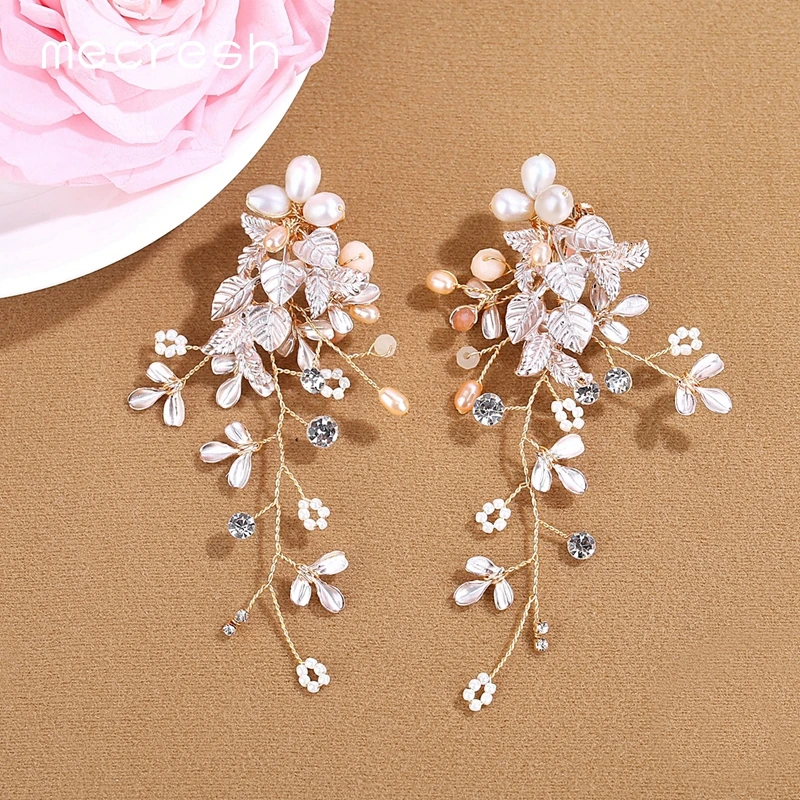 Mecresh милые ручная работа Пресноводный жемчуг женские серьги Клипсы из розового