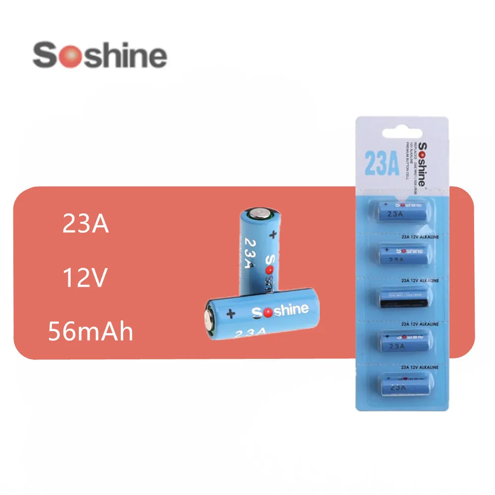 5 шт. упак. оригинальный щелочный аккумулятор SOSHINE 23A 12 В MN21 A23 21/23 MN21B L1028 LRV08 высокая