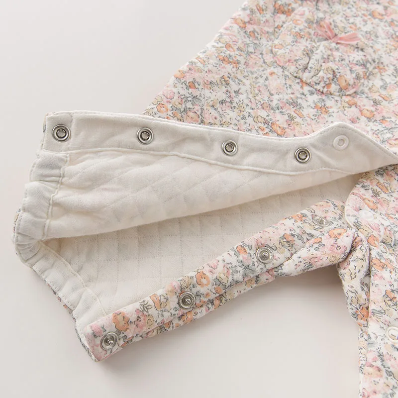 Детский хлопковый комбинезон с цветочным принтом DB5573|born baby|cotton rompersromper toddler |