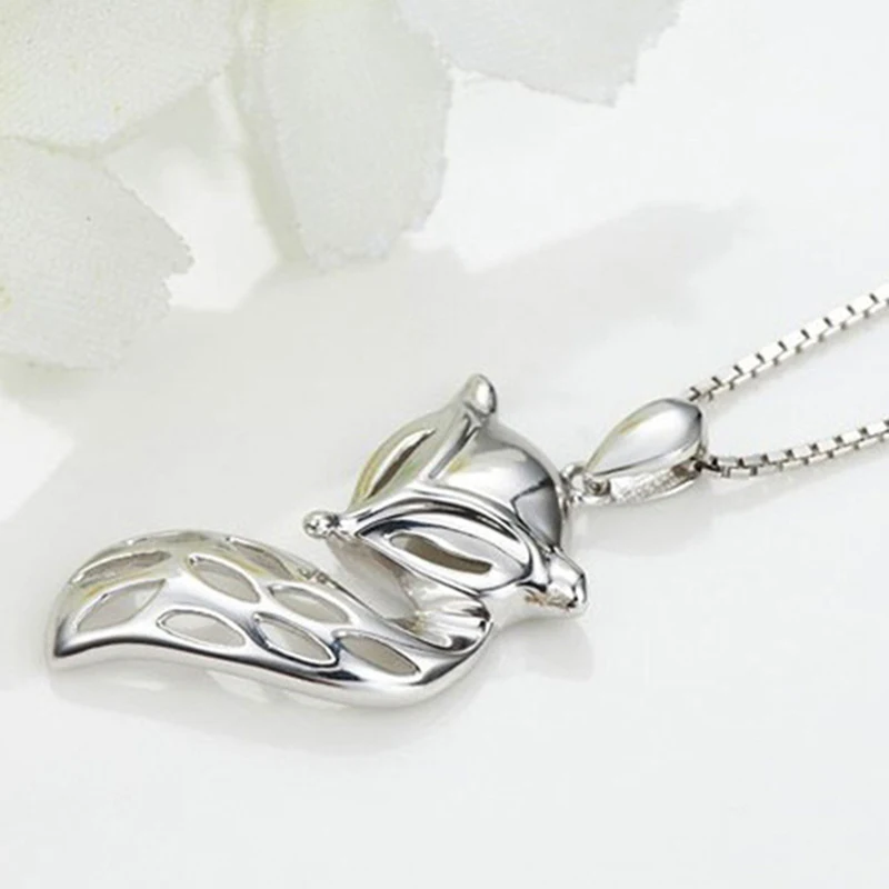 High Quality Unique Woman Fashion Animal Fox Pendant Necklace Silver Color Lovely Design Girls Best Gifts For Valentines Day | Украшения и