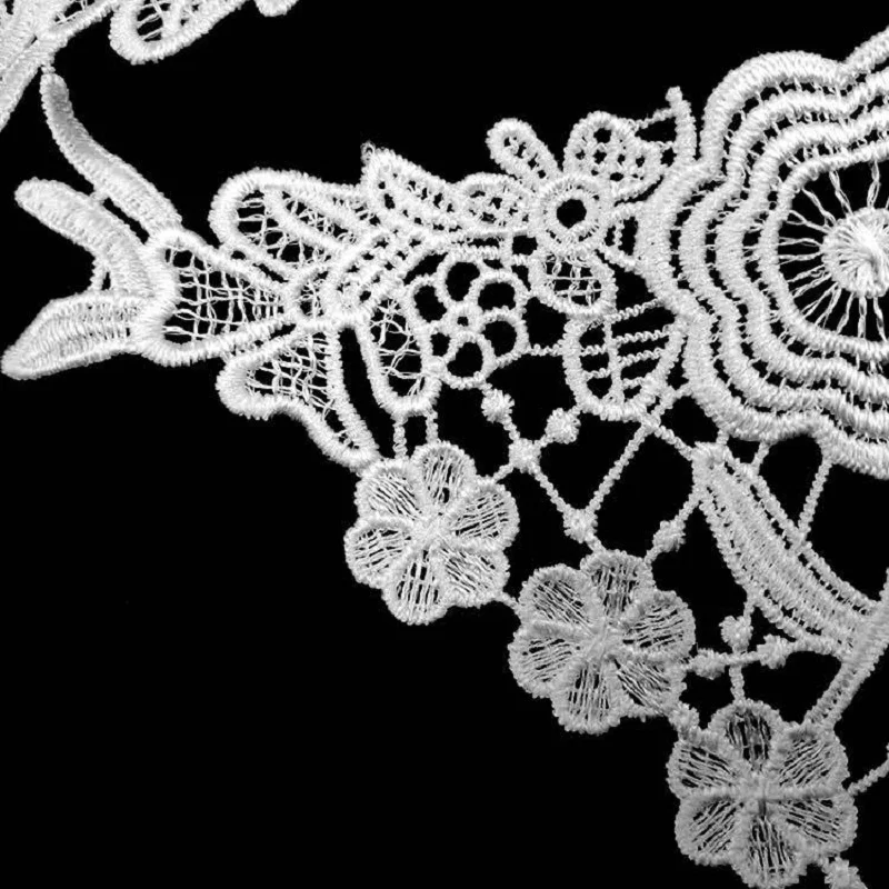 2 P белый черный кружевной аппликацией декольте воротник аппликации вышивка