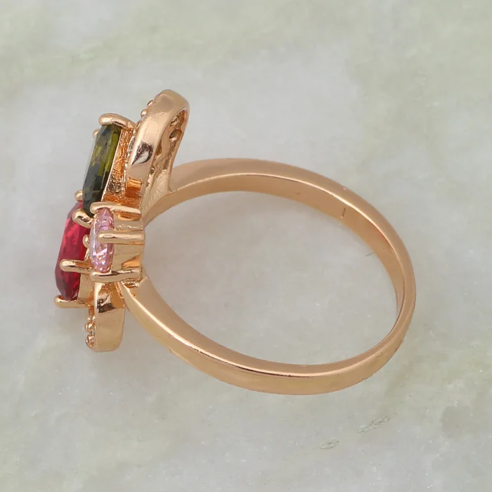 Рождественский Розовый Зеленый Белый Цирконий кольцо для Женская мода jewelry из