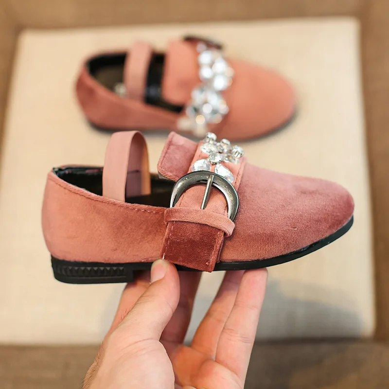 Новая осень дети девушки повседневная обувь для маленькой принцессы Мода