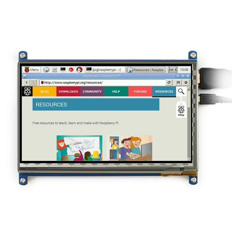 7 дюймовый ЖК Дисплей HDMI с акриловым чехлом для Raspberry Pi 800*480 емкостный сенсорный
