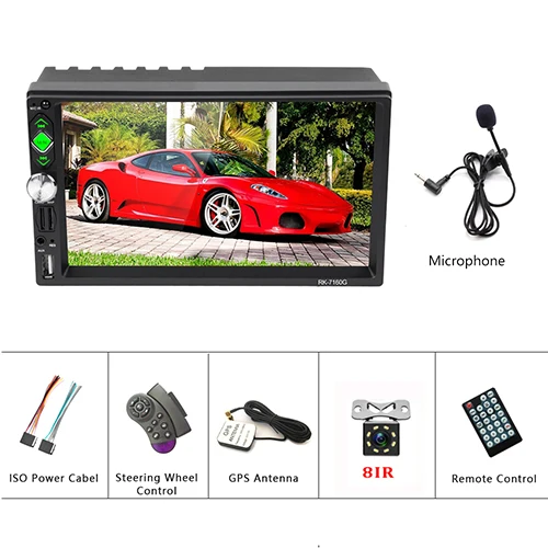 With 8 LED Camera Hikity 2 din GPS Автомагнитола " HD RDS Автомобильная стерео IOS/Android зеркальная связь рулевое колесо управление Поддержка Micphone камера заднего вида - Цвет: With 8 LED Camera