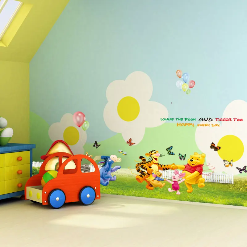 Милые съемные настенные наклейки с Винни пухом для детской комнаты домашний