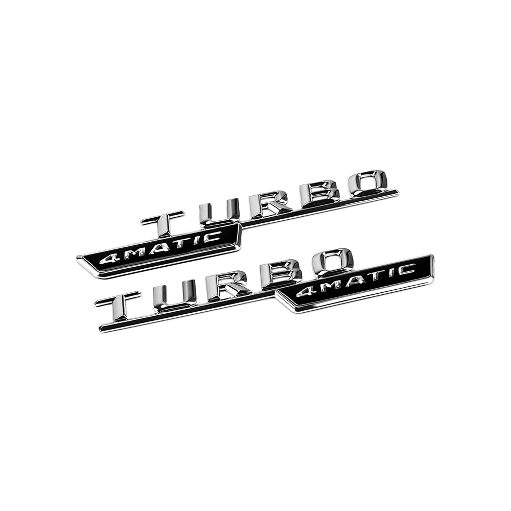 

1-20 Pair TURBO 4MATIC Emblem Logo Side Fender Sticker For Mercedes Benz AMG A180 W176 W169 A200 A250 A209 A45 W221 A160 GLE CLK