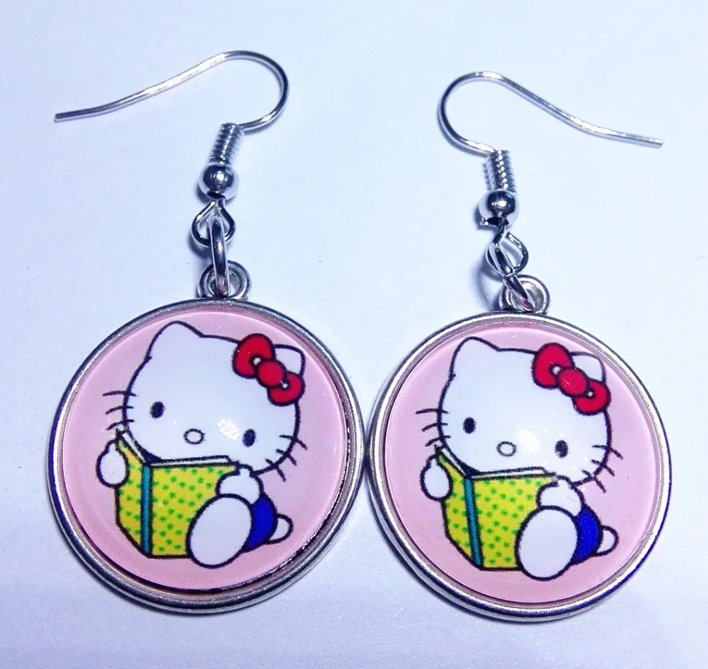 Серьги подвески из хелло китти 1 пара|ear pendant|drop earringsglass drop earrings |