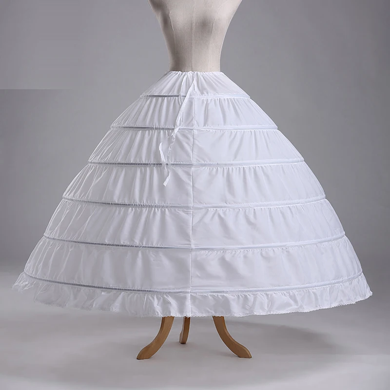 

6 Hoops Puffy Ball Gowns Wedding Petticoat Marriage Gauze Skirt Crinoline Bridal Underskirt Wedding Accessories