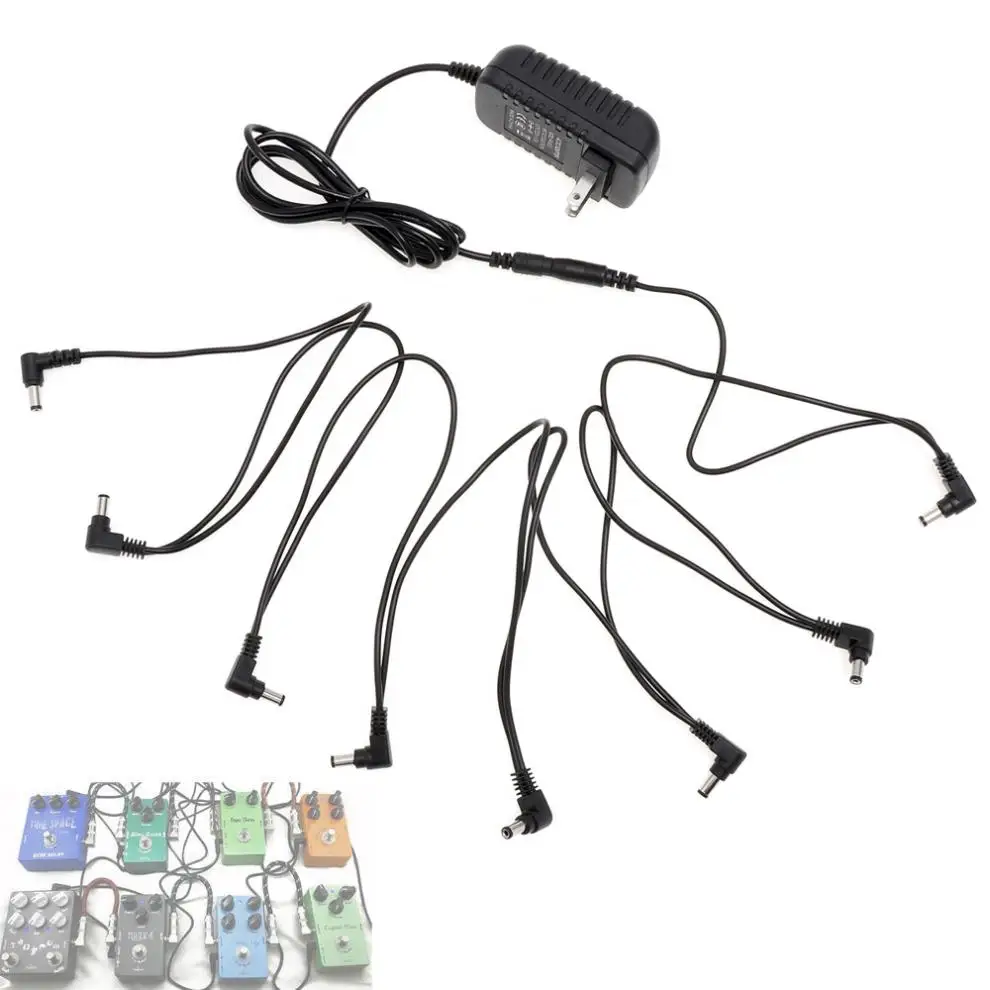 Высококачественный Цепной кабель питания 8 способов изгиба с адаптером 2 а 9 В
