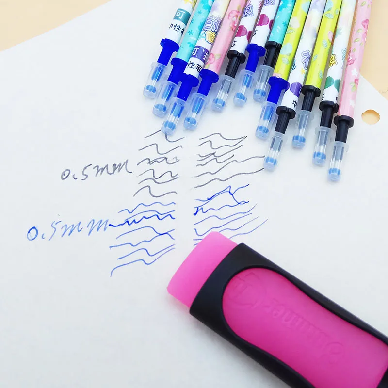 10 шт. 0 5 мм стираемая ручка с заправляемым стержнем + 1 со стирающимися чернилами