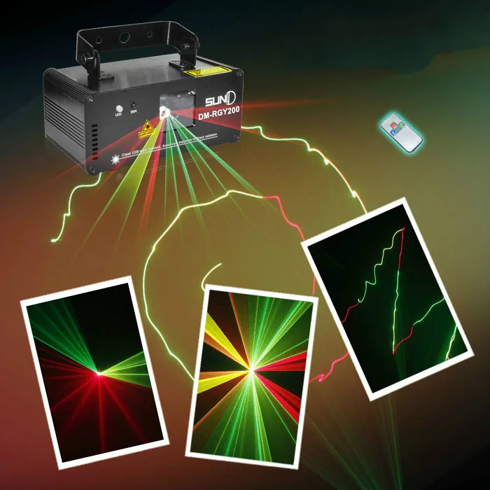Дистанционный 200 МВт RGY лазерный сценическое освещение 8 CH DMX 512 PRO сканер DJ Party KTV