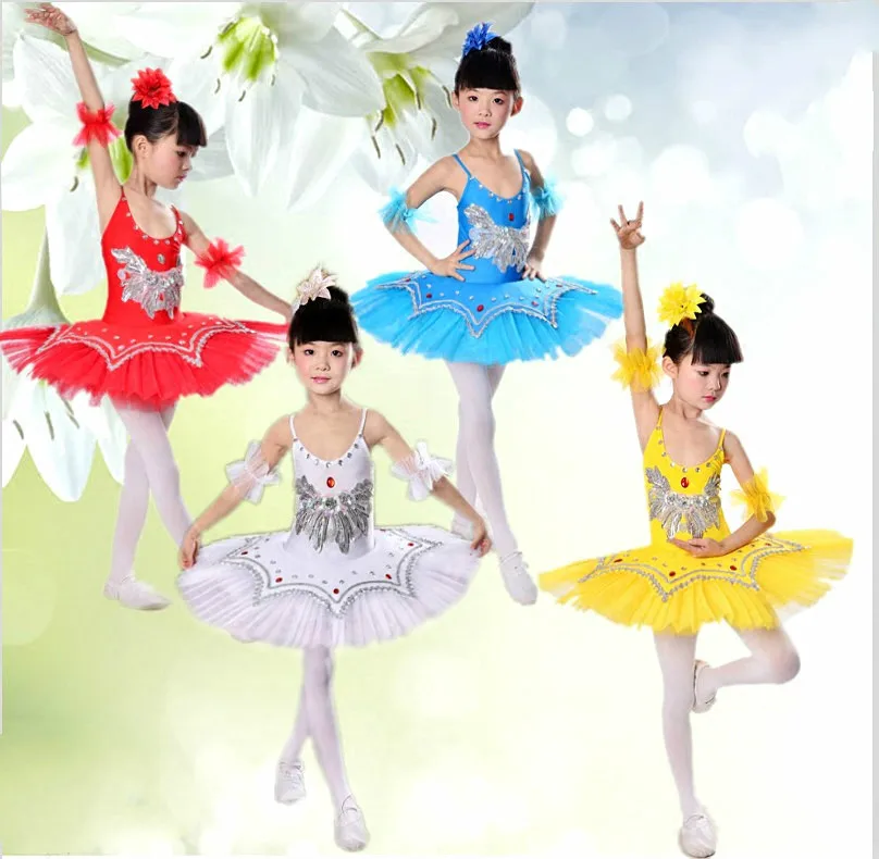 Детский балетный танцевальный костюм с блестками 89|swan lake|ballet dance dressesballet dancing costumes