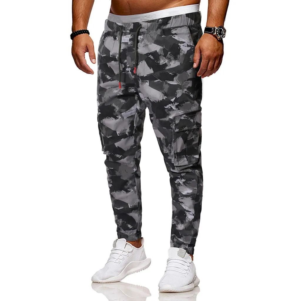Мужские хлопковые брюки карго с карманом уличная одежда для улицы размера плюс
