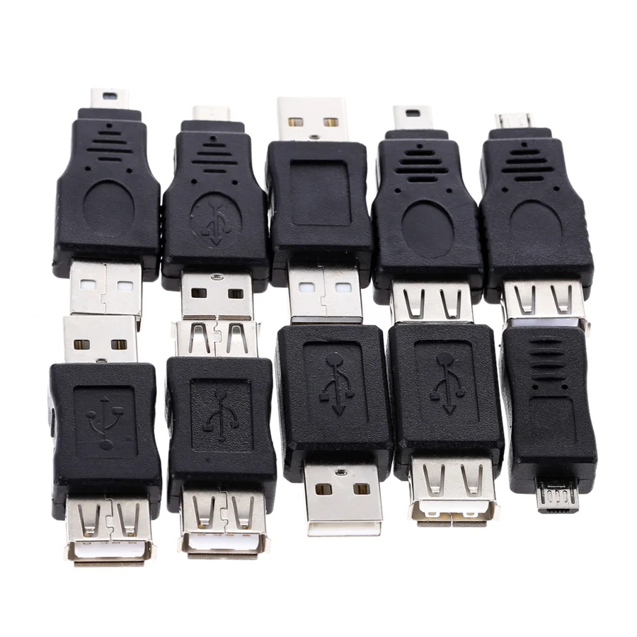 

10Pcs OTG 5pin F/M Mini USB Micro Adapter Converter USB Male to Female Micro USB Adapter Gadgets