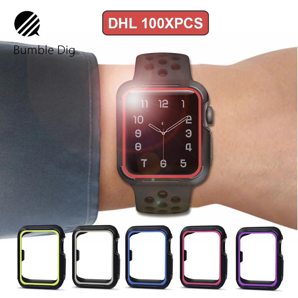 100 шт DHL Универсальный чехол для Apple Watch тонкий силиконовый защитный iwatch 42 мм серии