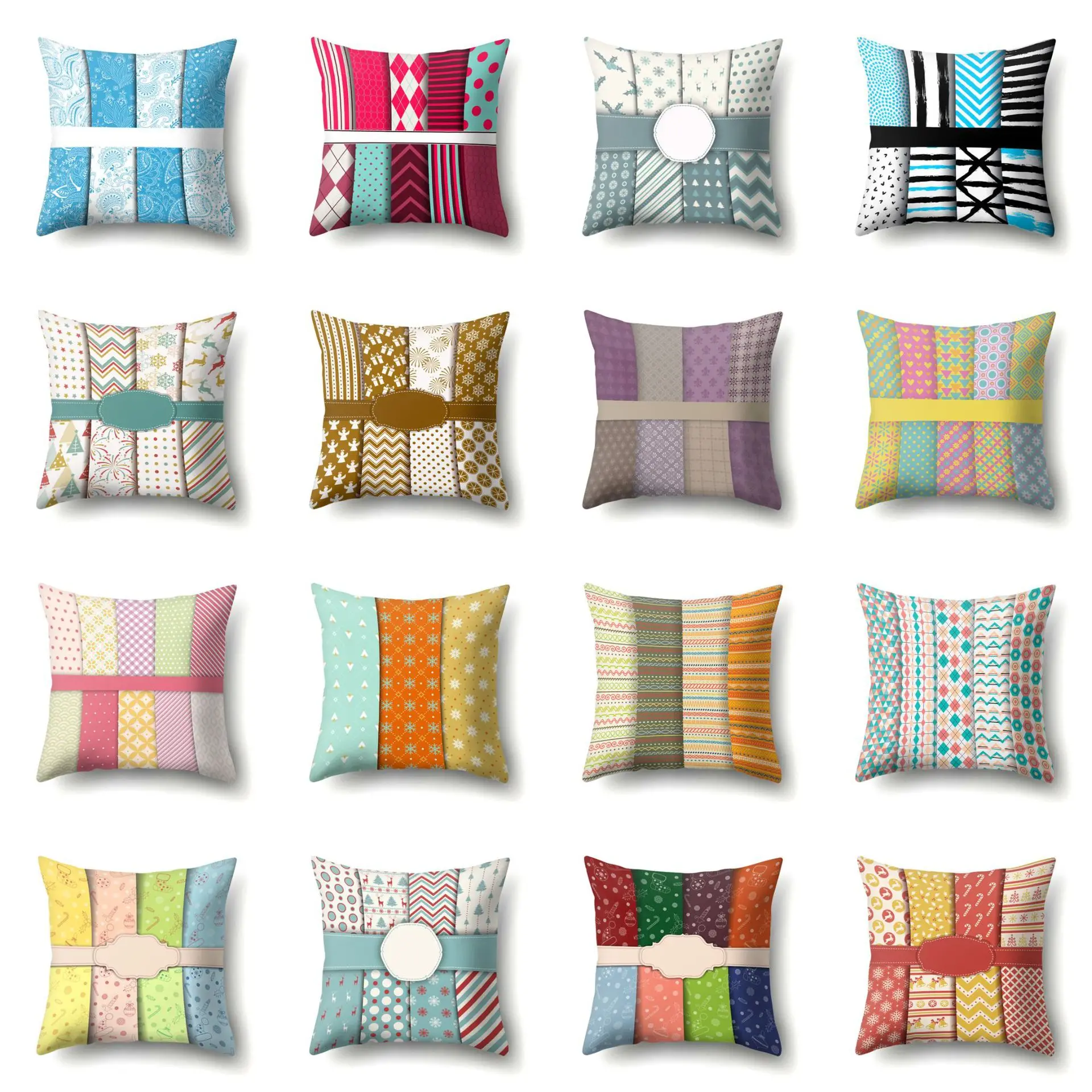 Подушка в клетку для стула чехол с геометрическим принтом Рождественская