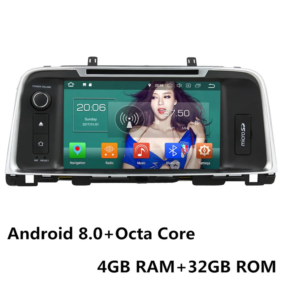 Android 8.0 x 32GB " Восьмиядерный 4G Wifi Android 8,1 4 Гб ОЗУ 64 Гб ПЗУ RDS BT автомобильный DVD мультимедийный плеер Радио стерео для Kia K5 Optima - Цвет: Android 8.0 x 32GB