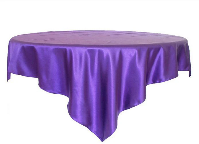 purple 145 см/175 см/180 см/228 см диаметр Круглая Скатерть атласная ткань твердая скатерть покрытие украшение для свадебного банкета домашний декор - Цвет: purple