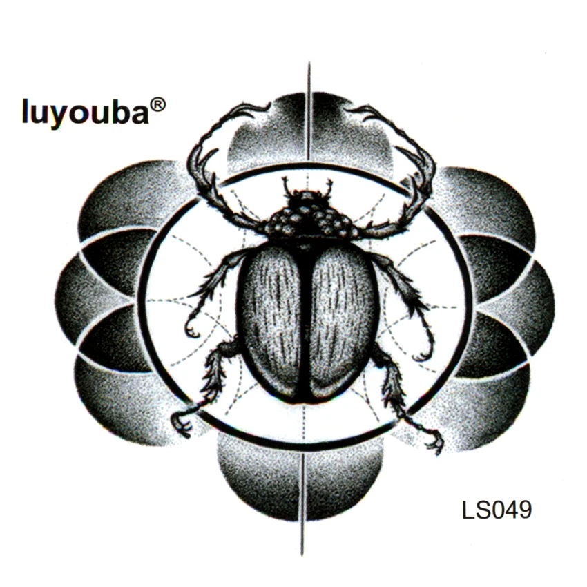 Мужские водостойкие татуировки Scarabs временная красота Харадзюку жуки наклейки