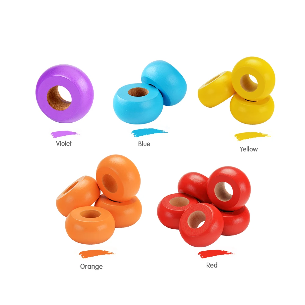 Wooka Math Montessori Oyuncak обучающая деревянная игрушка радужные бисерные блоки